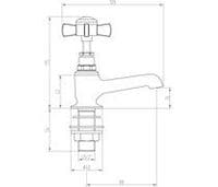 Victor Basin Taps, Chrome, Traditional Cross Top