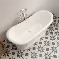 Victoria 1640 x 700mm Freestanding Bath | Double Ended Roll Top