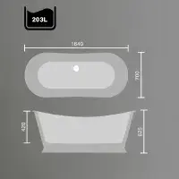 Victoria 1640 x 700mm Freestanding Bath | Double Ended Roll Top