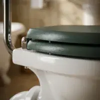 Victorian Style Low Level Toilet With Sea Green Soft Close Seat