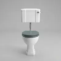 Victorian Style Low Level Toilet With Sea Green Soft Close Seat