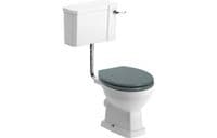 Victorian Style Low Level Toilet With Sea Green Soft Close Seat