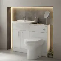 Visione 1150mm Cabinet Furniture Bathroom Set with Serpens Back to wall Pan