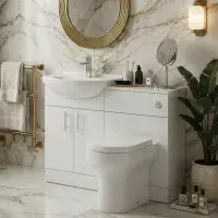 Visione 1150mm Cabinet Furniture Bathroom Set with Serpens Back to wall Pan