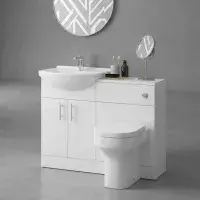 Visione 1150mm Cabinet Furniture Bathroom Set with Serpens Back to wall Pan