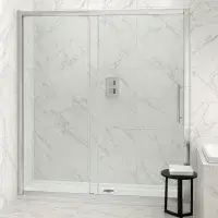 Volente 1000mm Single Slider Shower Door, Easy Clean Glass Shower Enclosure