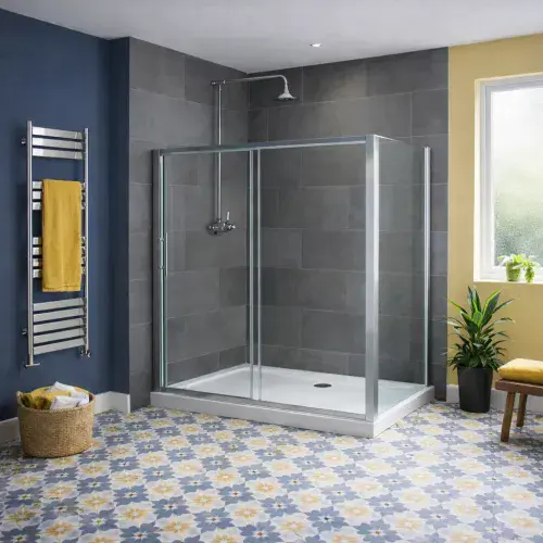 Volente 1600mm Single Slider Shower Door Glass Shower Enclosure