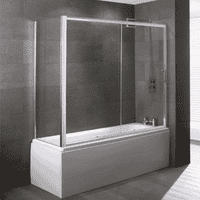 Volente 1700mm Over Bath Slider Screen, Easy Clean 6mm Glass, Optional Over Bath End Screen
