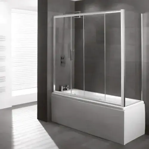 Volente 1800mm Over Bath Slider Screen, Easy Clean 6mm Glass, Optional Over Bath End Screen