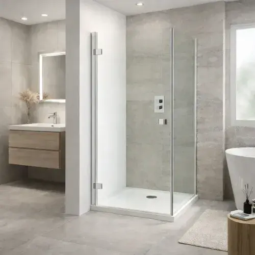Volente 700mm Frameless Hinged Shower Door Glass Shower Enclosure