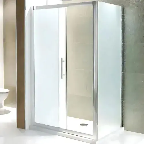 Volente Frosted Glass Sliding Shower Door Glass Shower Enclosure