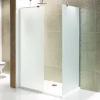 Volente Frosted Glass Walk In Shower Screen, Various Sizes, Easy Clean 6mm Thickness