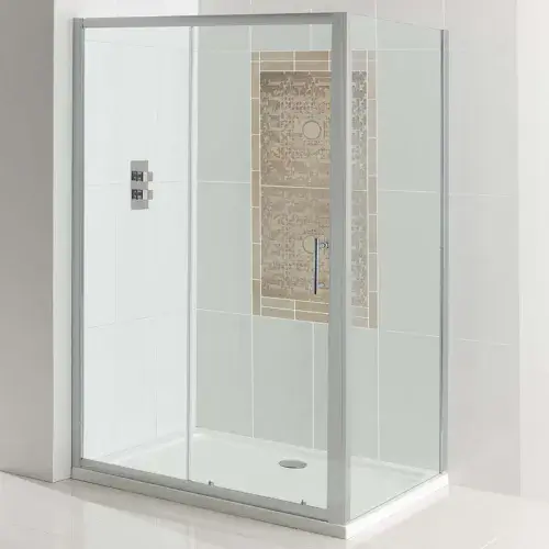 Vulcan Single Slider Shower Door, Various Sizes, Easy Clean Glass, Optional Side Panel