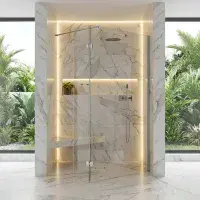 8mm Walk-In Shower Screen | Polished Chrome Profile
