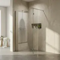 8mm Walk-In Shower Screen | Polished Chrome Profile