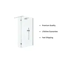 8mm Walk-In Shower Screen | Polished Chrome Profile