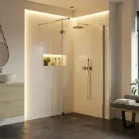 8mm Walk-In Shower Screen | Polished Chrome Profile