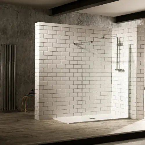 Walk-In Shower Screen with Chrome Profile & 8mm Toughened Glass