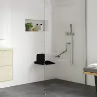 Wall Mounted Shower Seat - Black