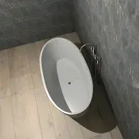 Wandsworth 1495 x 725mm Freestanding Bath, Gloss Grey & White - Lifetime Guarantee