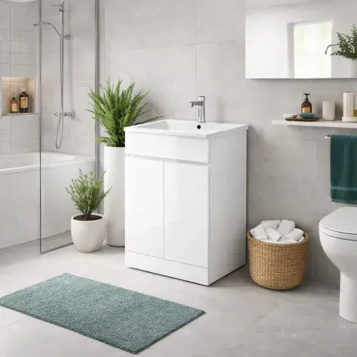 Waterguard 600mm Vanity Unit and Basin, White - 100% Waterproof - Lifetime Guarantee