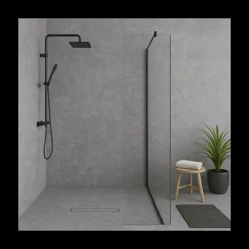 Wet Wall PVC Shower Panels - 1000mm Wide - Concrete Grey Matt