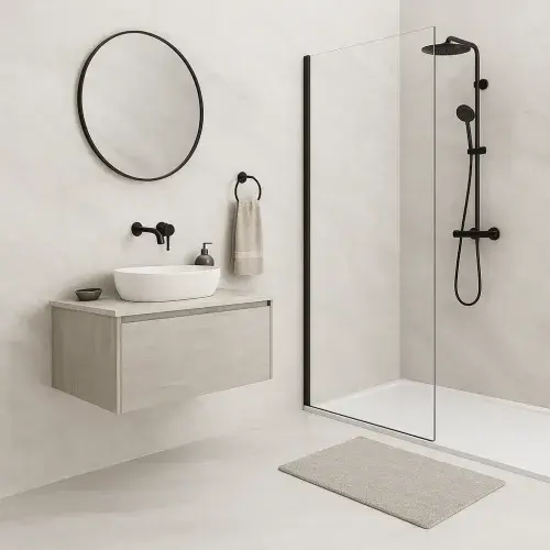 Wet Wall PVC Shower Panels - 1000mm Wide - Light Grey Marble Gloss