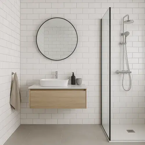 Wet Wall PVC Shower Panels - 1000mm Wide - London Brick Light Grey