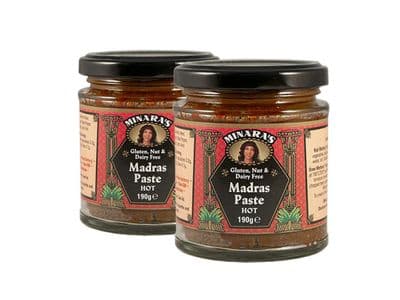 Minaras 12 Pack Madras Curry Paste - Gluten Free, Nut Free, Dairy Free. 190g