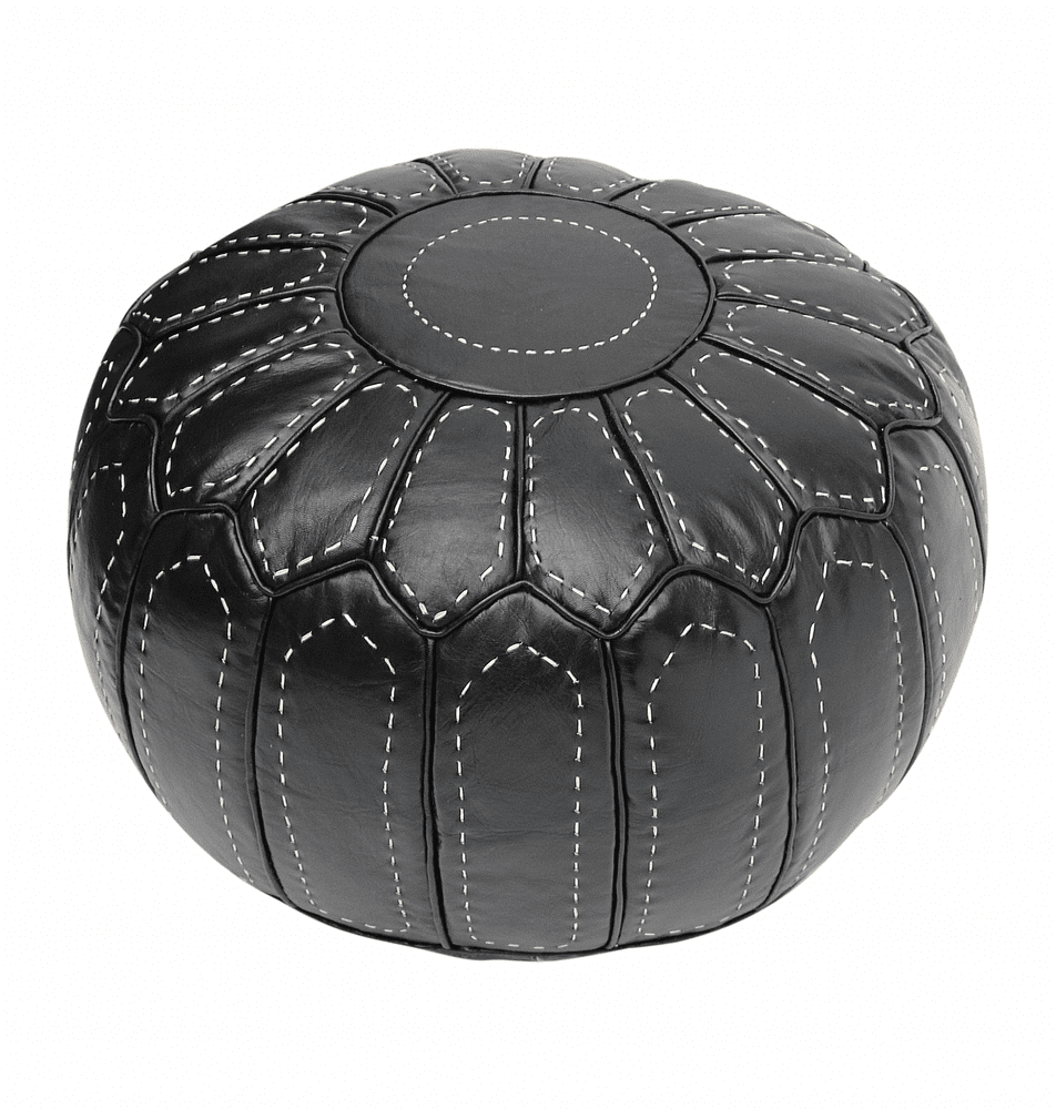 Moroccan Black Pouffe Pouf Ottoman Footstool COVER ONLY or STUFFED Real