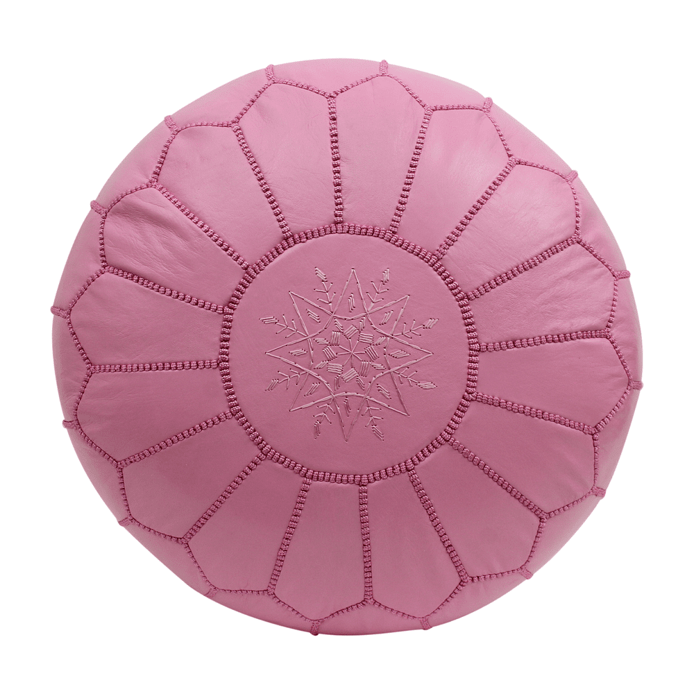 Moroccan Pouffe Pouf Ottoman Footstool COVER ONLY or STUFFED Pink Leather