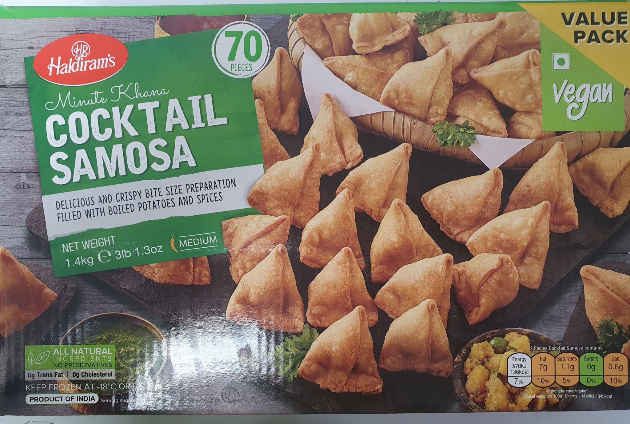Cocktail Samosa Value Pack 1 4kg Haldiram 70 Pieces