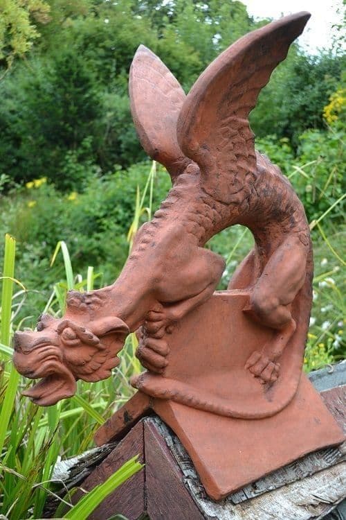 Brighton Large Dragon roof finial angled ridge tile