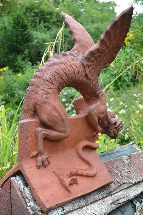 Brighton Large Dragon roof finial angled ridge tile