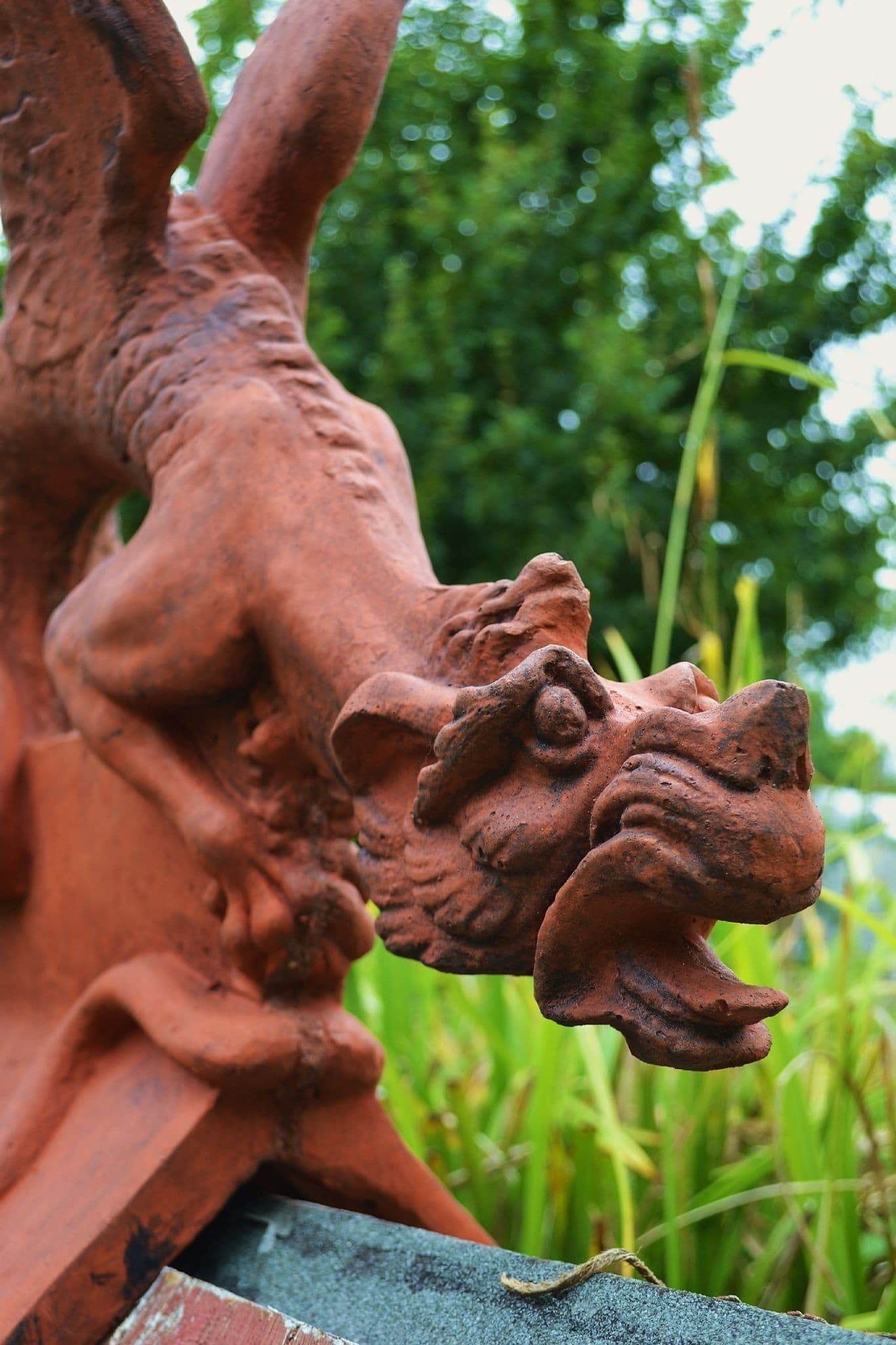 Brighton Large Dragon roof finial angled ridge tile