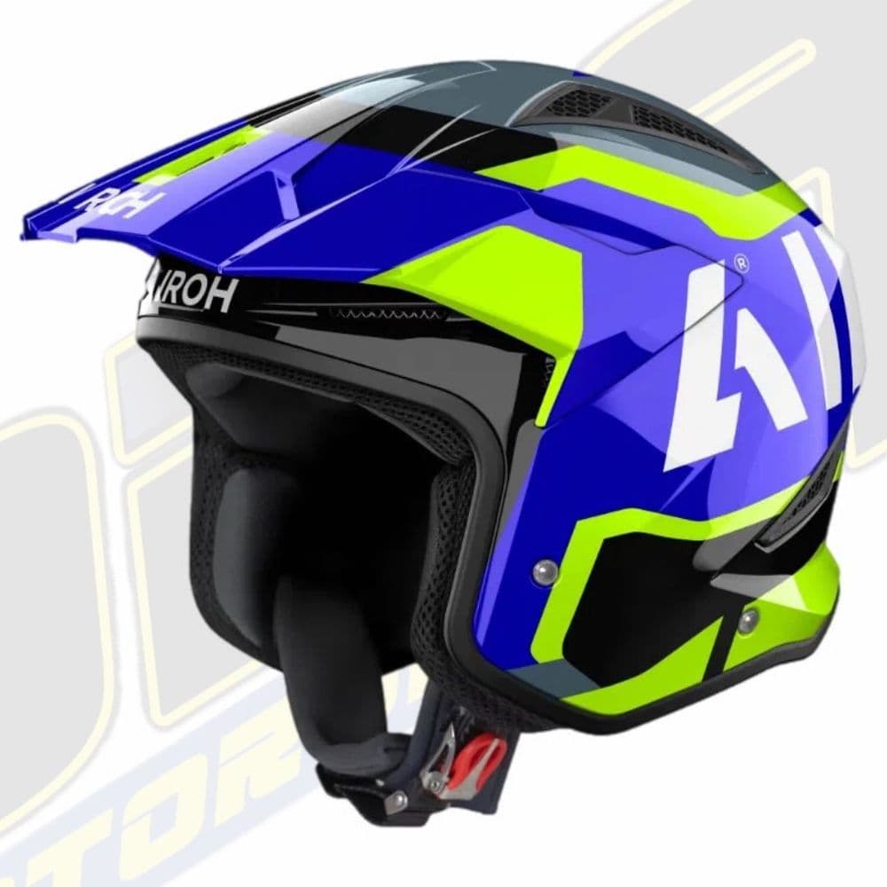 Airoh TRR 2 Trials Helmet - Jupiter Blue / Yellow