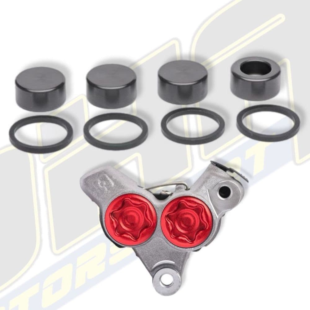 AJP / Braktec Front Brake Caliper Repair Kit for 4 Pot Monoblock (SPRING CLIP TYPE)