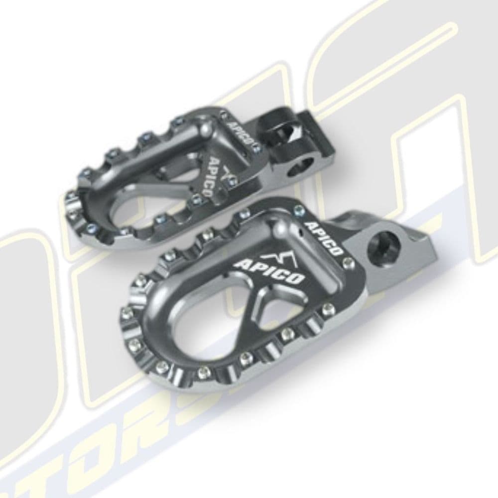 Apico CNC Grip Trials Aluminium Footrests - Titanium