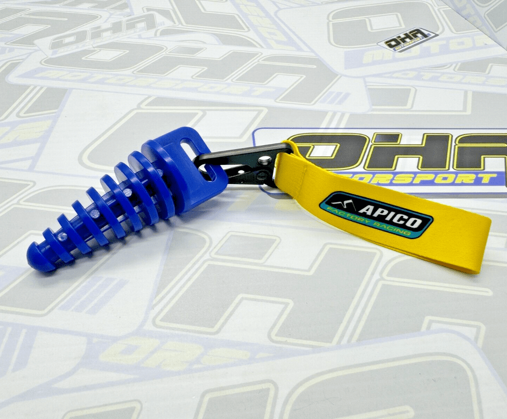 Apico Exhaust Plug / Bung & Lanyard for Trials Bike - BLUE