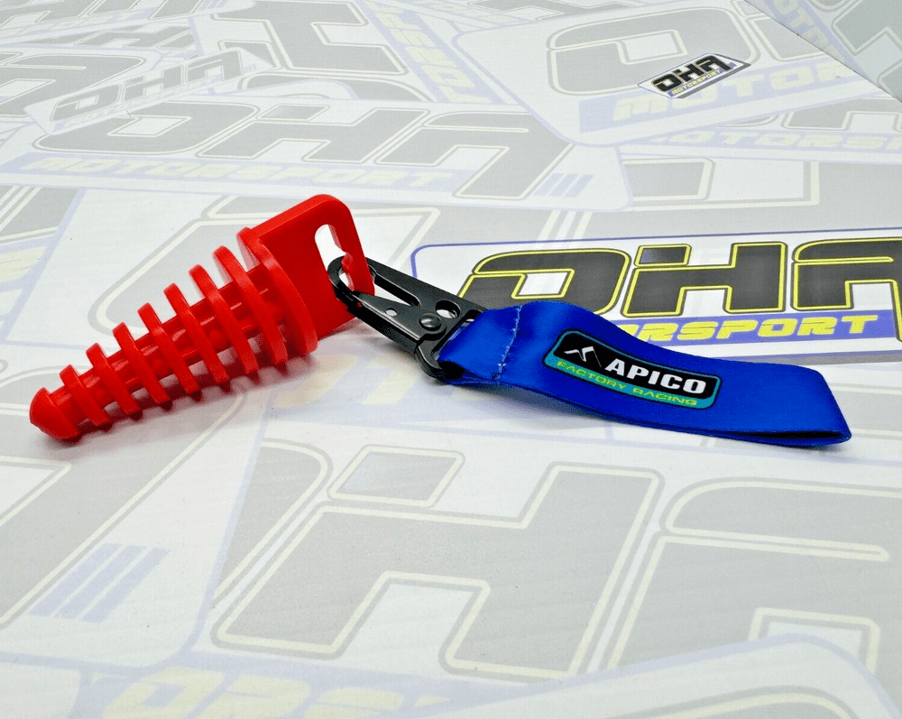 Apico Exhaust Plug / Bung & Lanyard for Trials Bike - RED