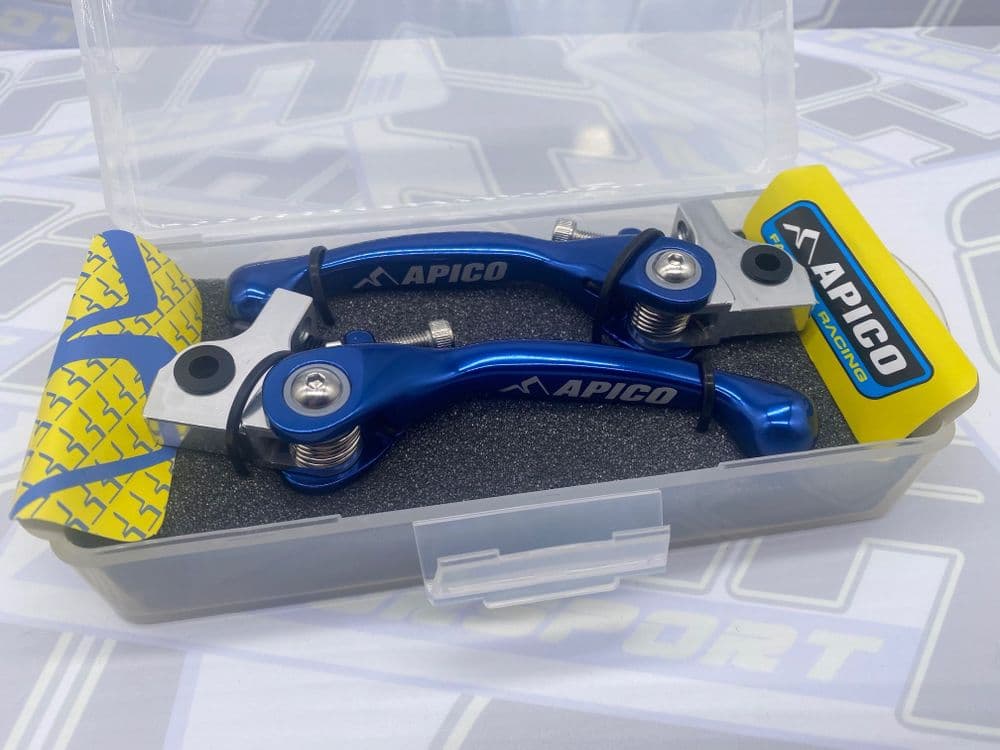 Apico Flexi Trials Brake & Clutch Lever for AJP / Braktec - BLUE