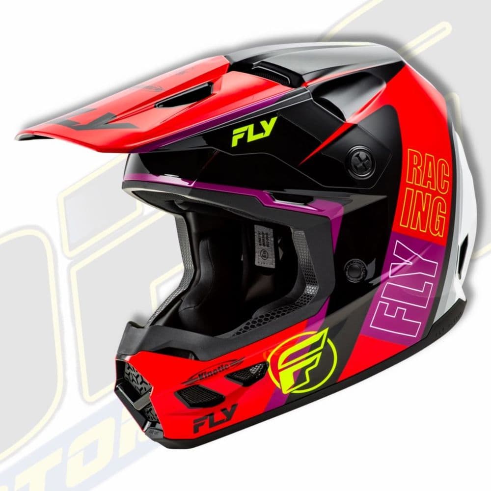 FLY Racing Kinetic Motocross MX Helmet - RALLY Red / Black / White