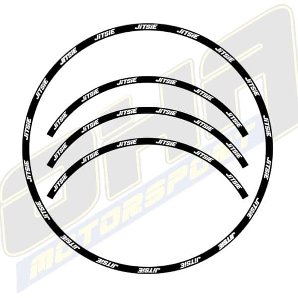 Jitsie Full Wheel Rim Stickers / Decals - Black