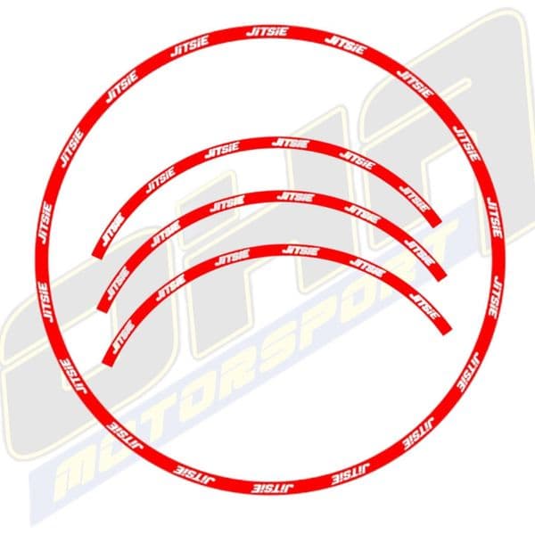Jitsie Full Wheel Rim Stickers / Decals - Red