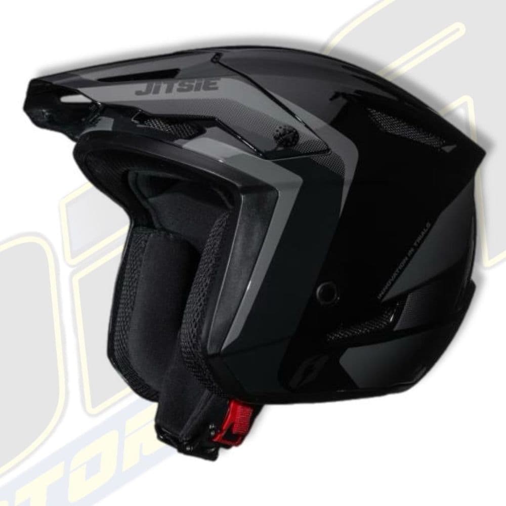 Jitsie HT1 RIZE Polycarbonate Trials Helmet - Grey / Black
