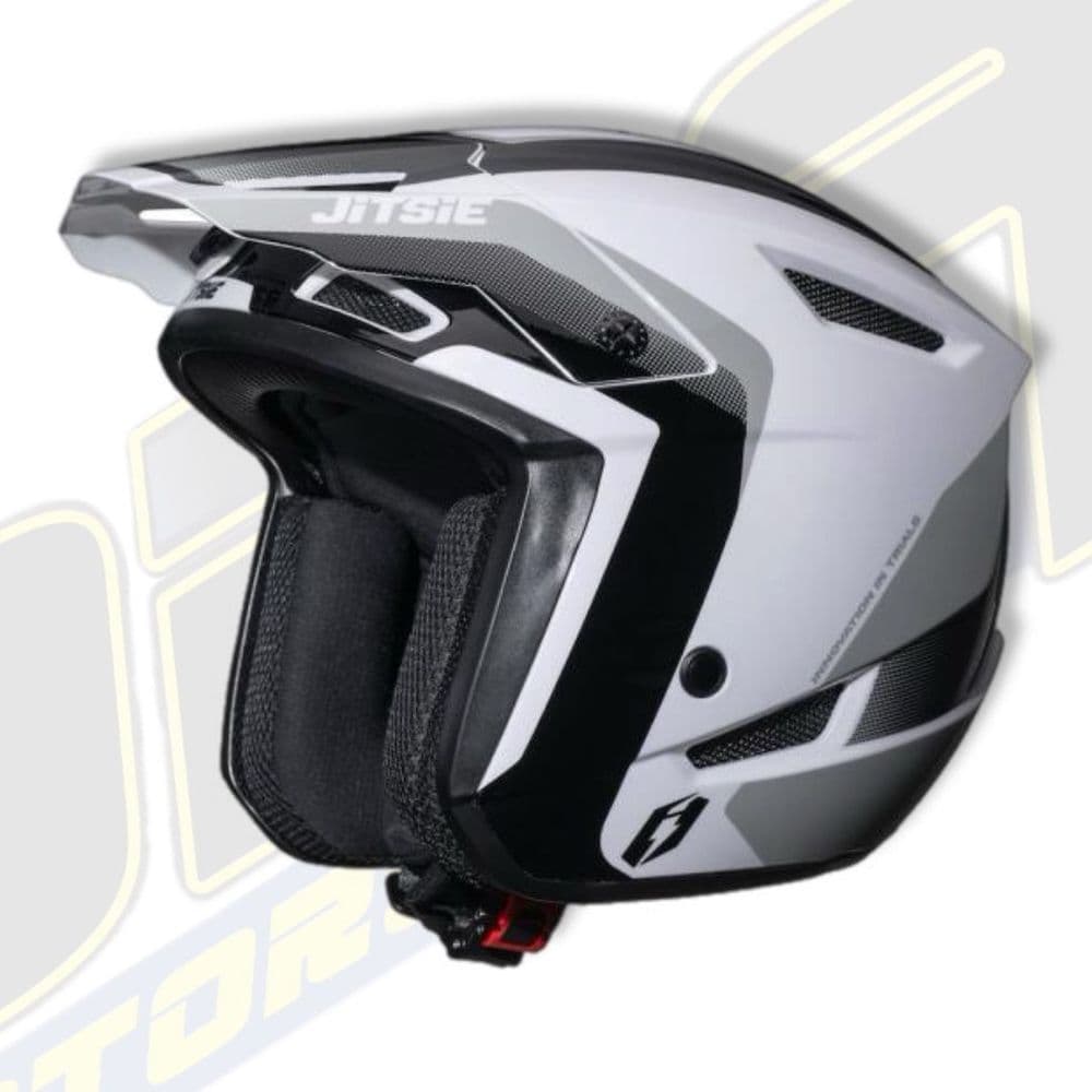 Jitsie HT1 RIZE Polycarbonate Trials Helmet - White / Black
