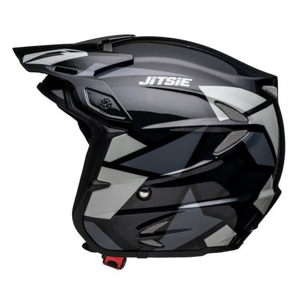 Jitsie HT2 KOZMOZ Fibreglass Trials Helmet - BLACK/GREY