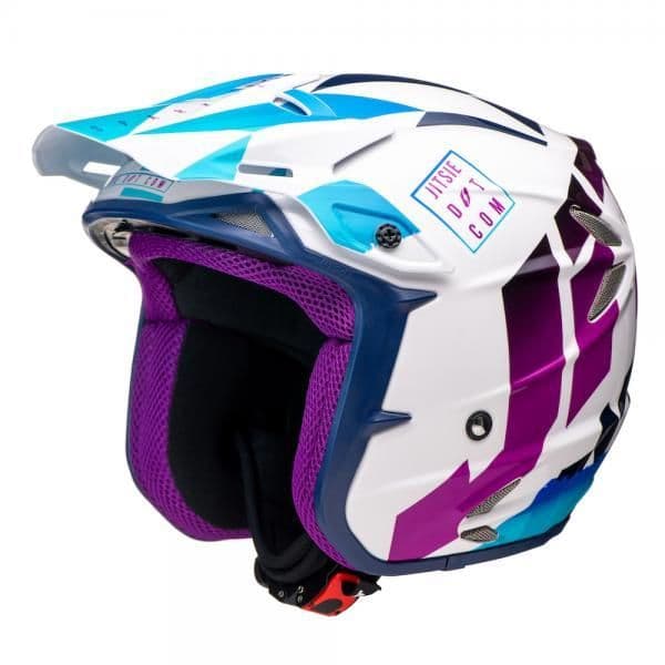 Jitsie HT2 Sparkle Fibreglass Trials Helmet - Blue