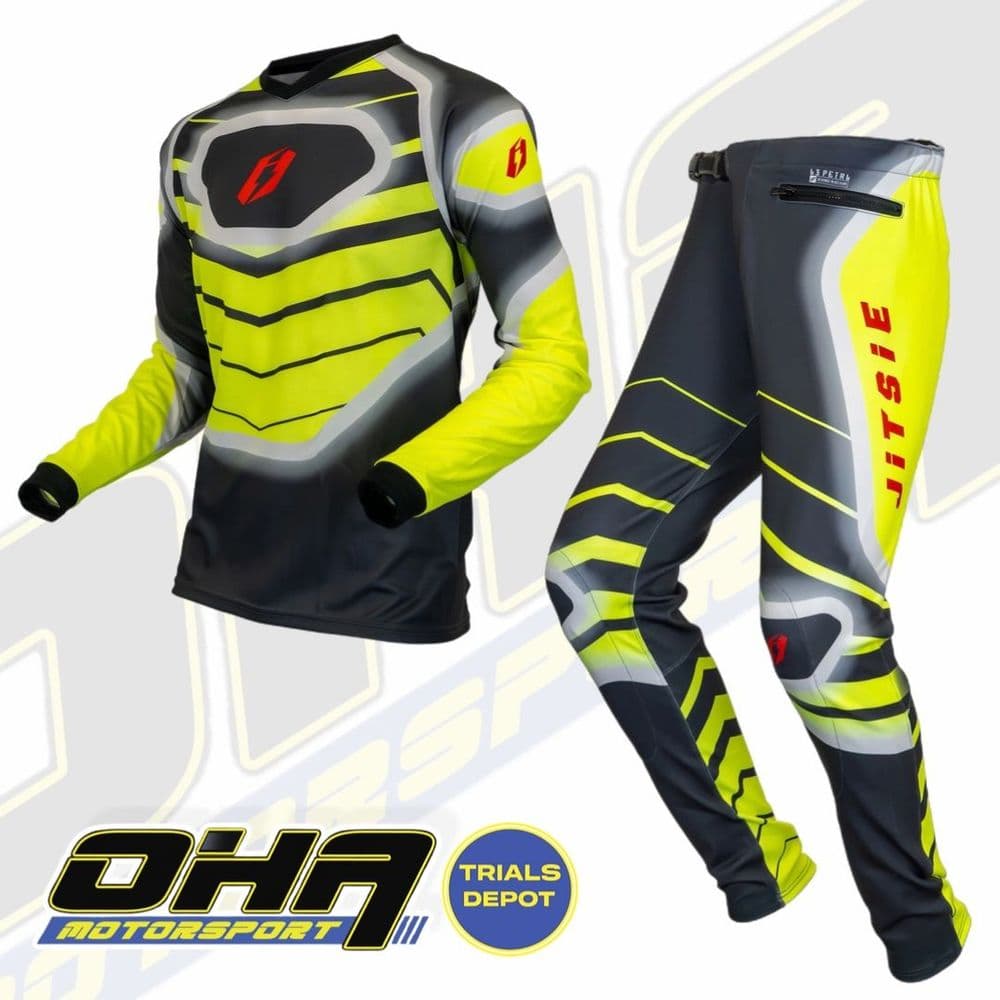 Jitsie L3 Petrl Trials Shirt & Pants Combo Kit - Yellow