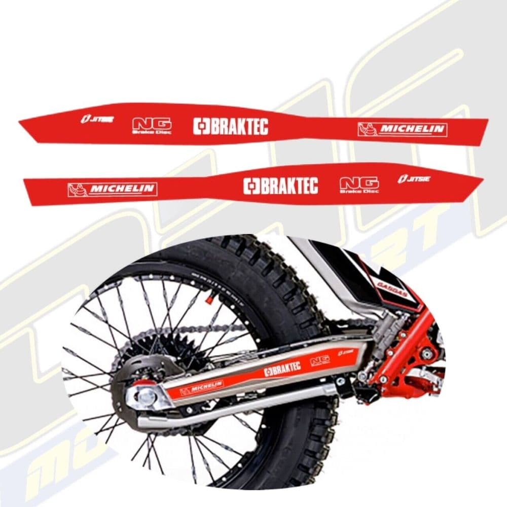 Jitsie Swingarm Stickers / Decals - GasGas TXT Racing / GP 2023-2024 - RED